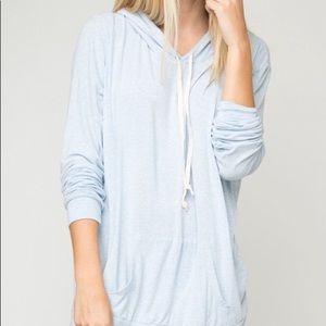 Silky baby blue hoodie